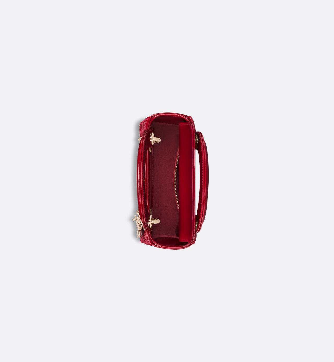 Sac Lady Dior Mini verni rouge cerise