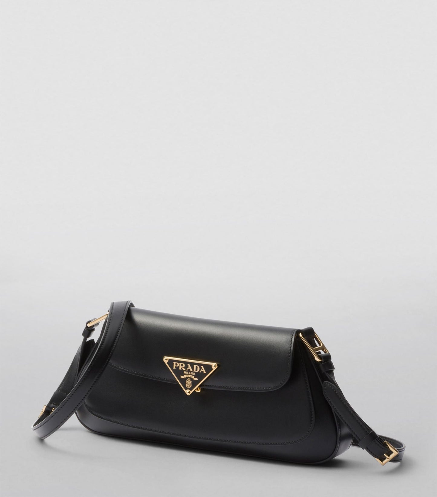 Sac porté épaule en vrai cuir verni Noir