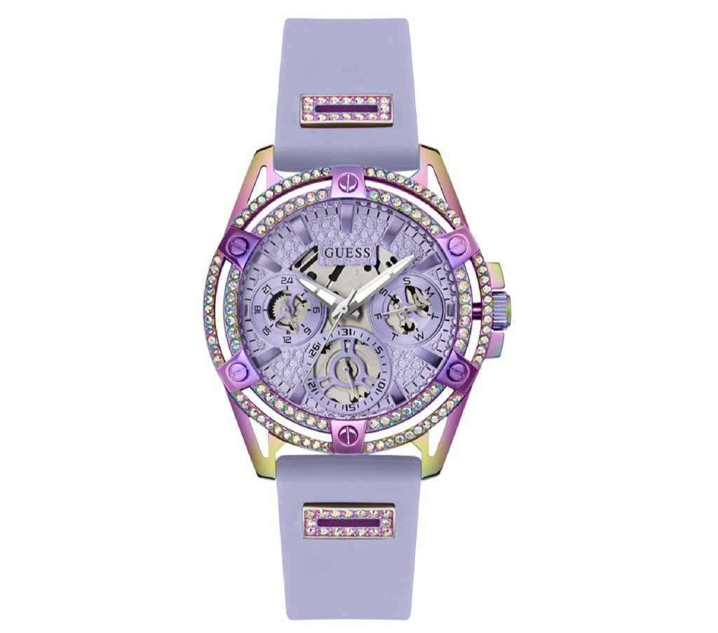 GUESS Ladies Purple Iridescent Multi-function Watch