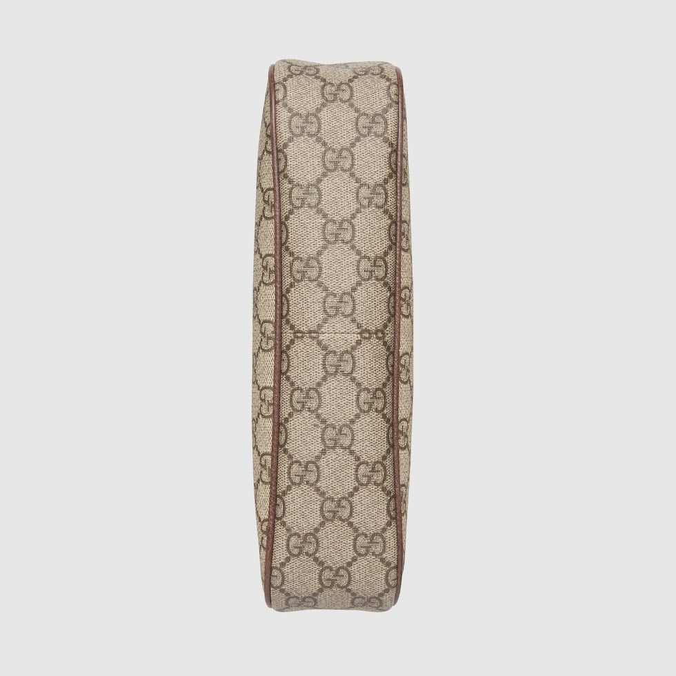 SAC À ÉPAULE OPHIDIA PETITE TAILLE beige et ébène