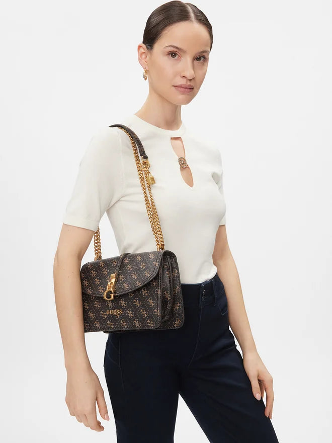 Sac à bandoulière GUESS « James » en marron clair et marron foncé