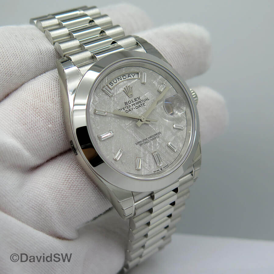rolex day date platinum meteorite dial