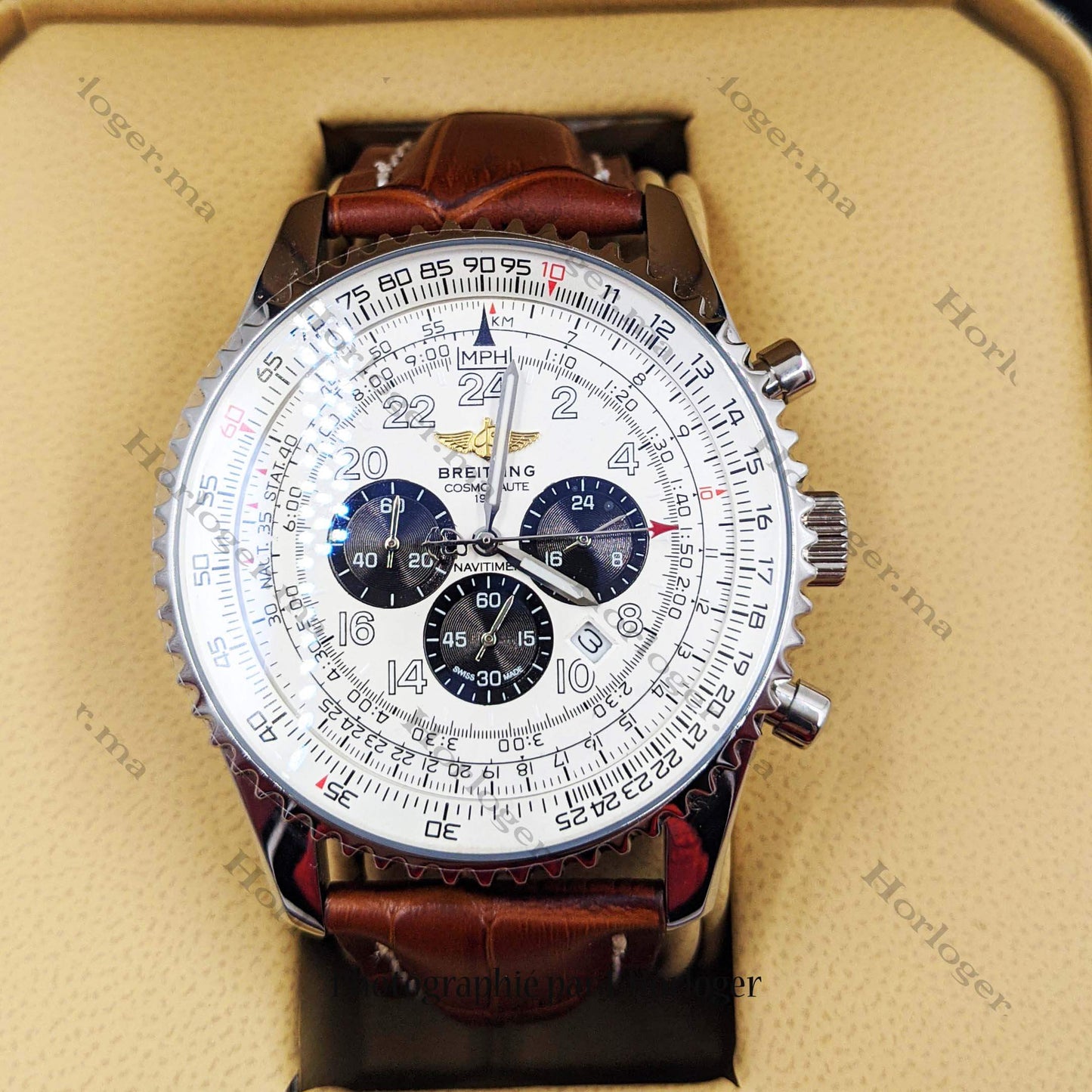 Breitling Navitimer Panda Brown Leather
