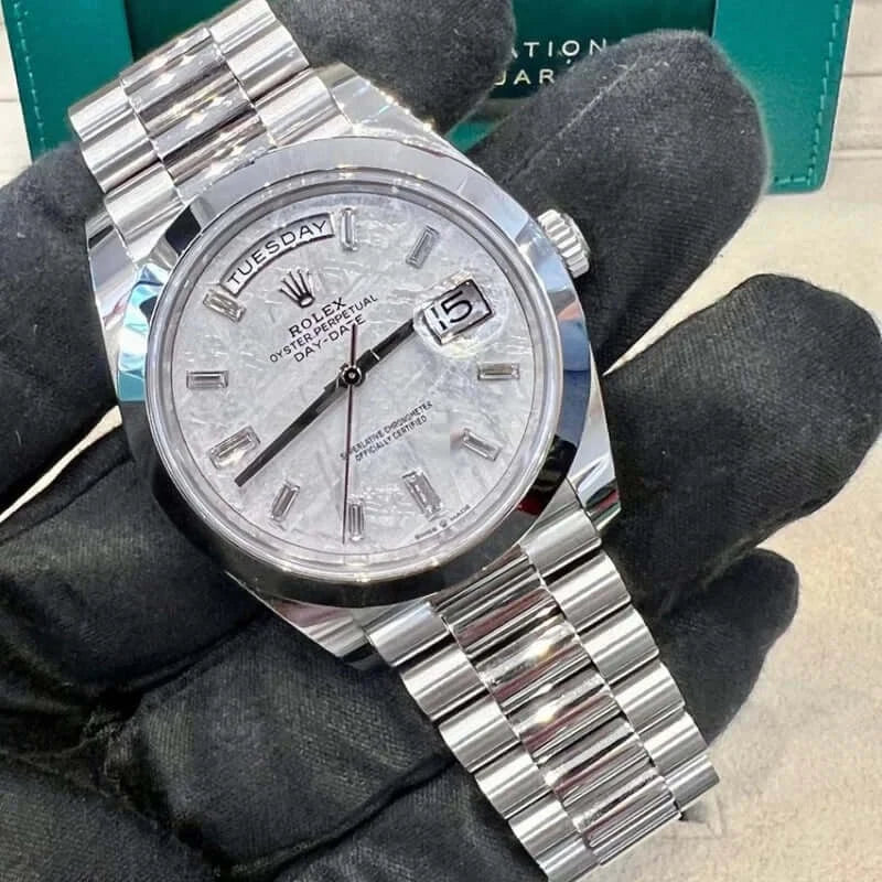 rolex day date platinum meteorite dial