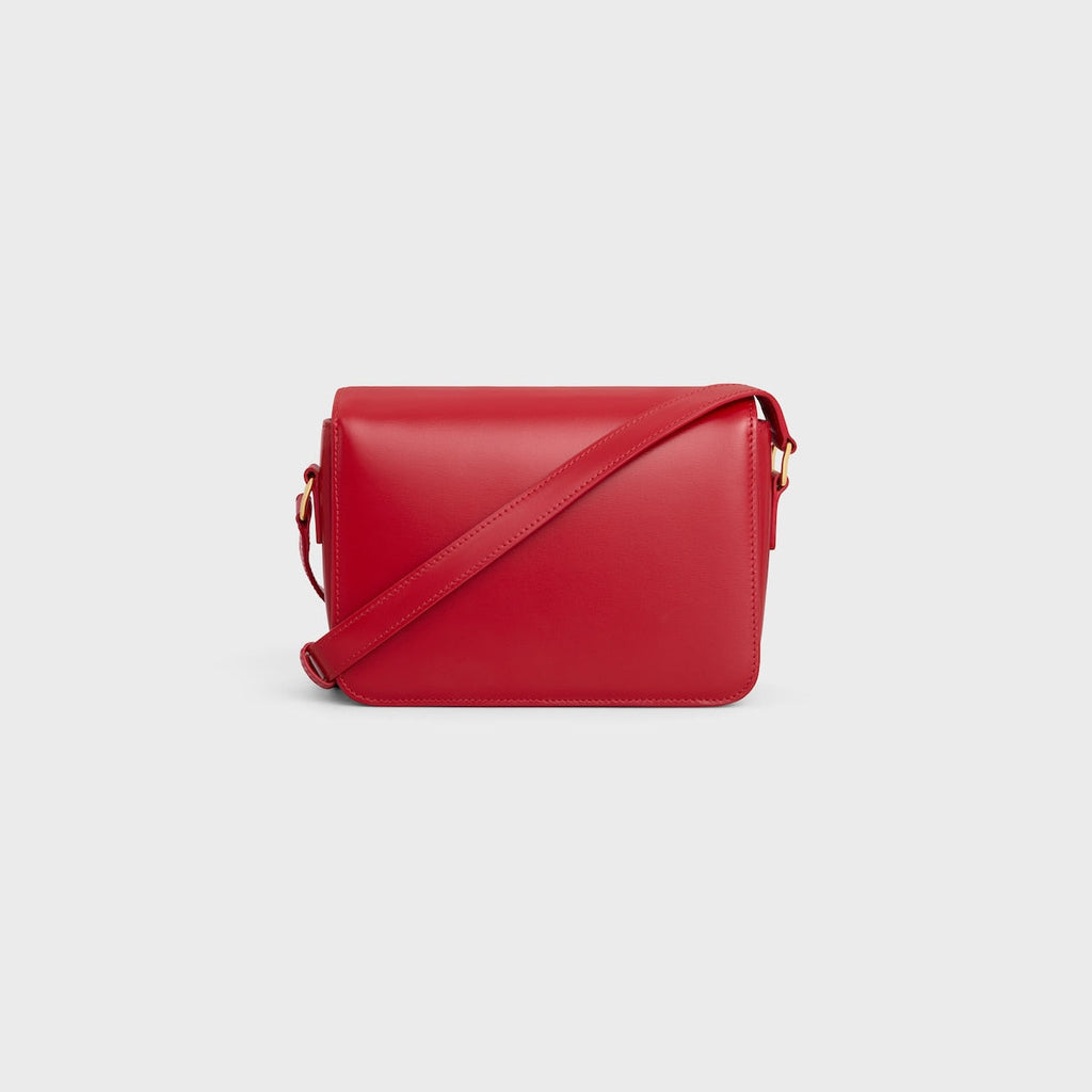 SAC TRIOMPHE TEEN EN VEAU BRILLANT EN ROUGE