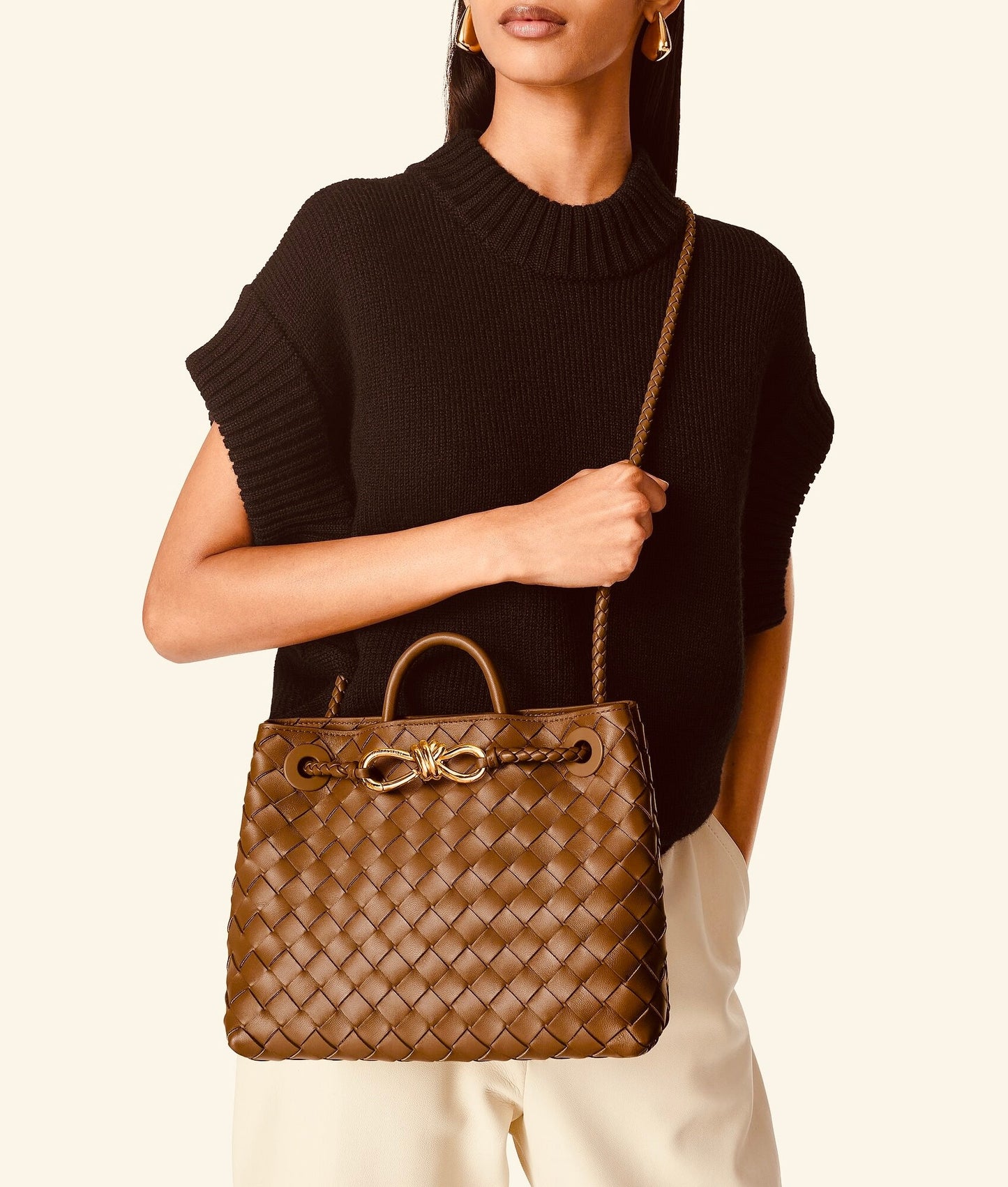 Sac à main en Andiamo Bottega Veneta Marron caramel