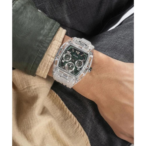 Montre Homme Guess Phoenix - GW0499G8 Bracelet Plastique transparent