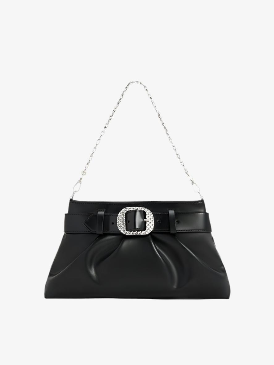 Sac porté épaule froncé ceinturé Avis - Noir