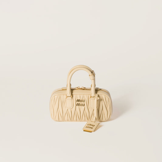 Mini sac Arcadi matelassé en beige