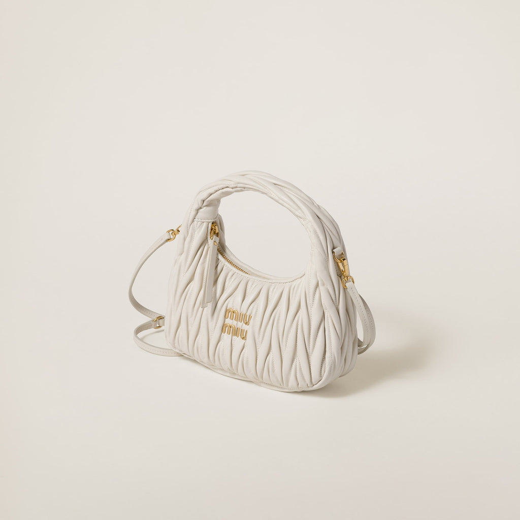 Sac hobo Wander nappa matelassé en blanc