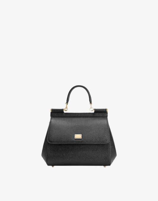 Sac à main Sicily moyen format en noir