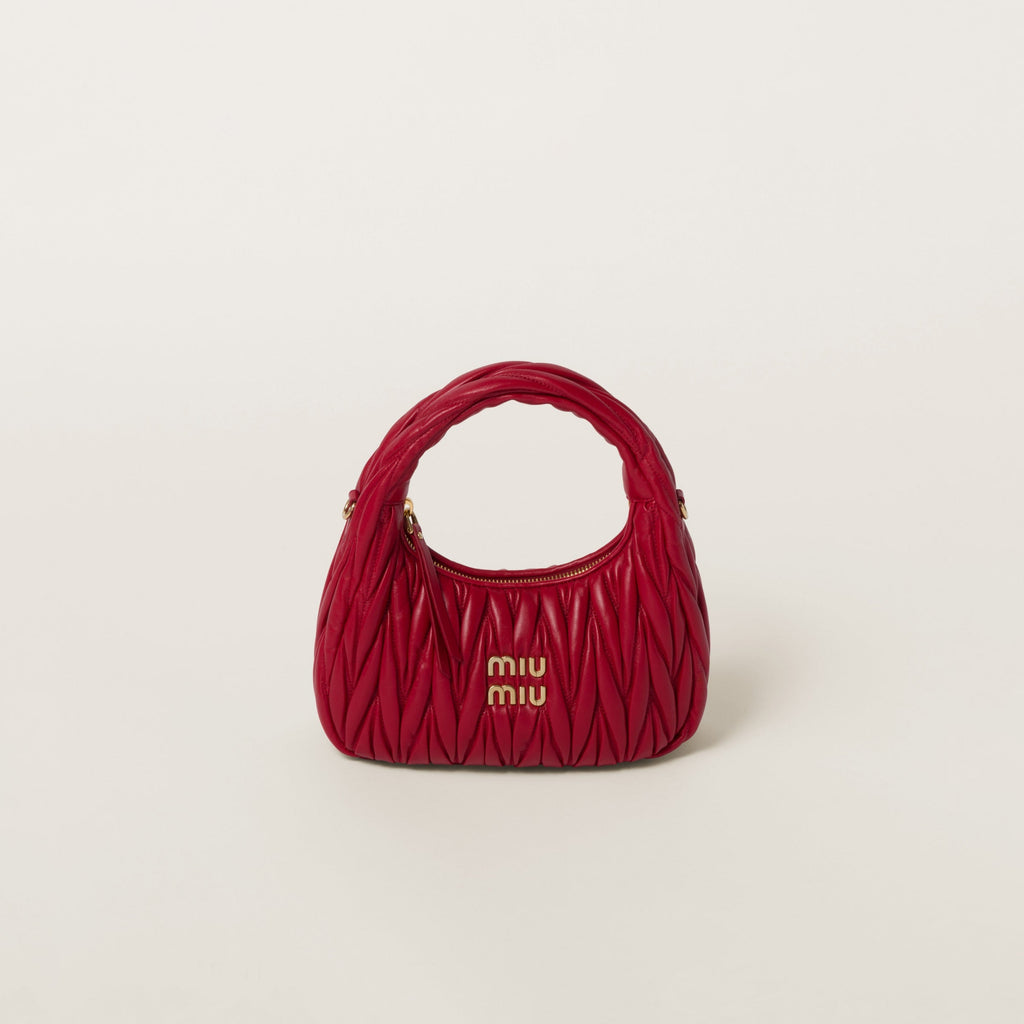 Sac hobo Wander nappa matelassé en rouge