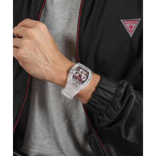 Montre Homme Guess Phoenix - GW0499G9 Bracelet Plastique transparent