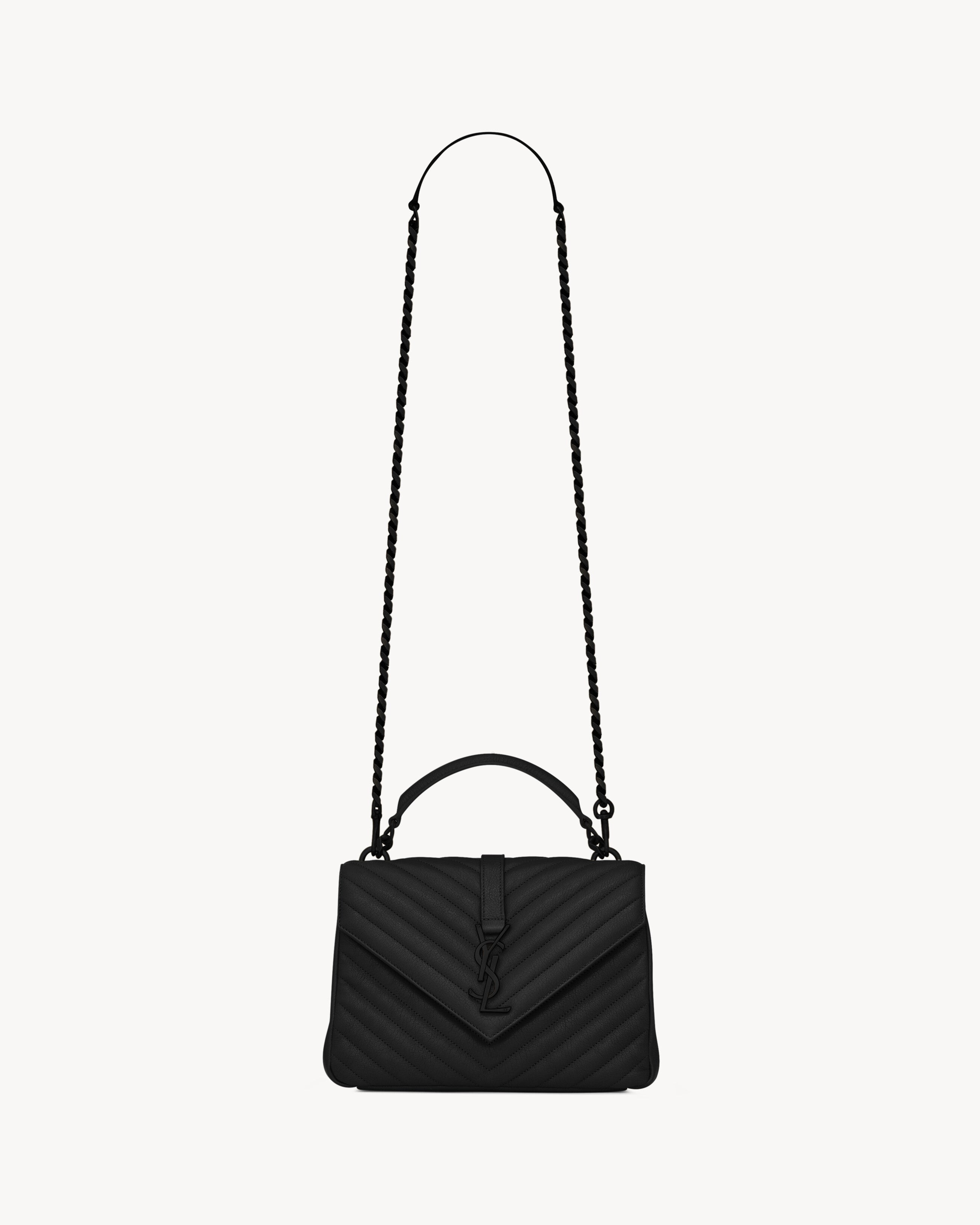 SAC YSL COLLÈGE MEDIUM EN SEMI CUIR MATELASSÉ
NOIR