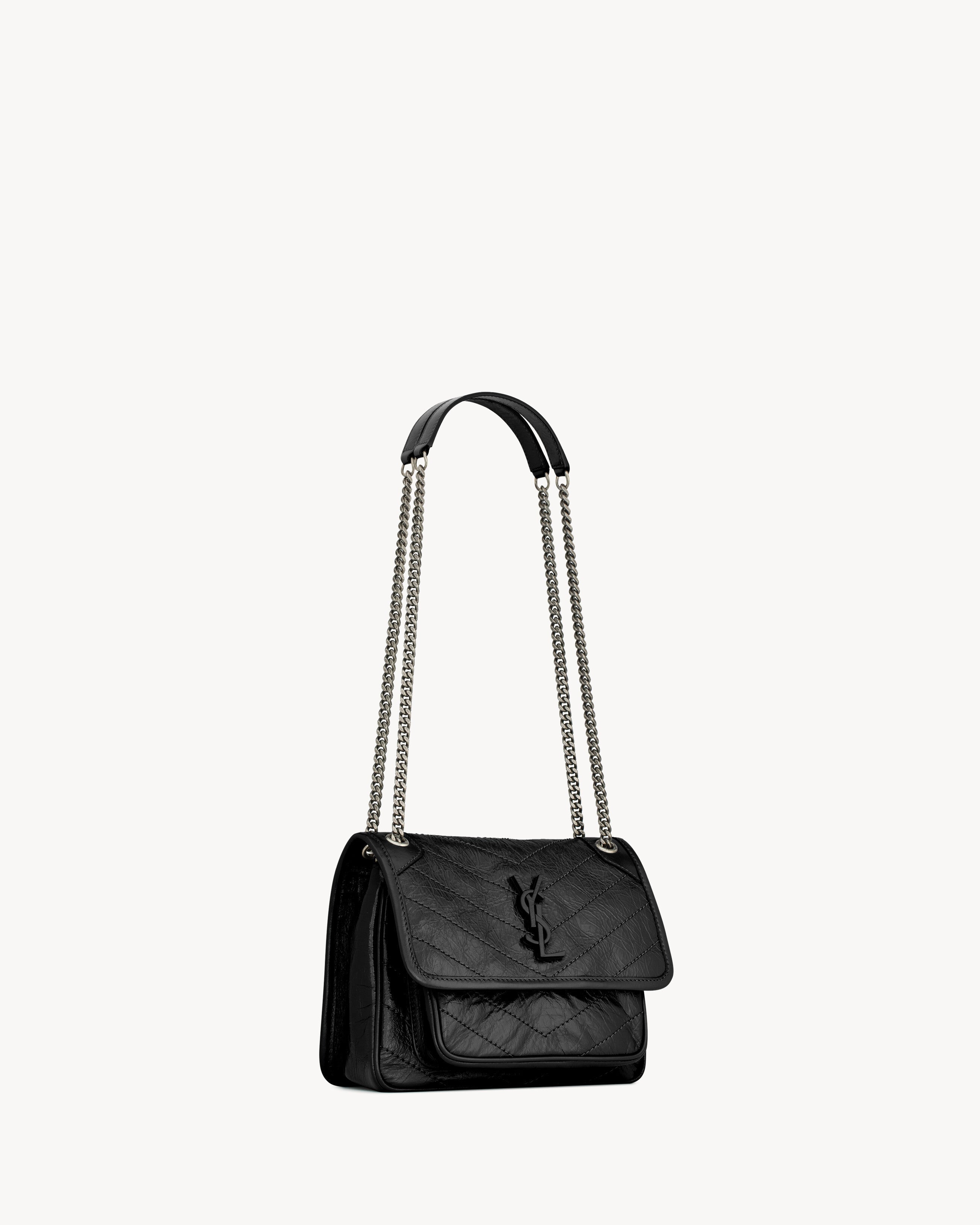 SAC YSL NIKI BABY EN SEMI CUIR VINTAGE NOIR