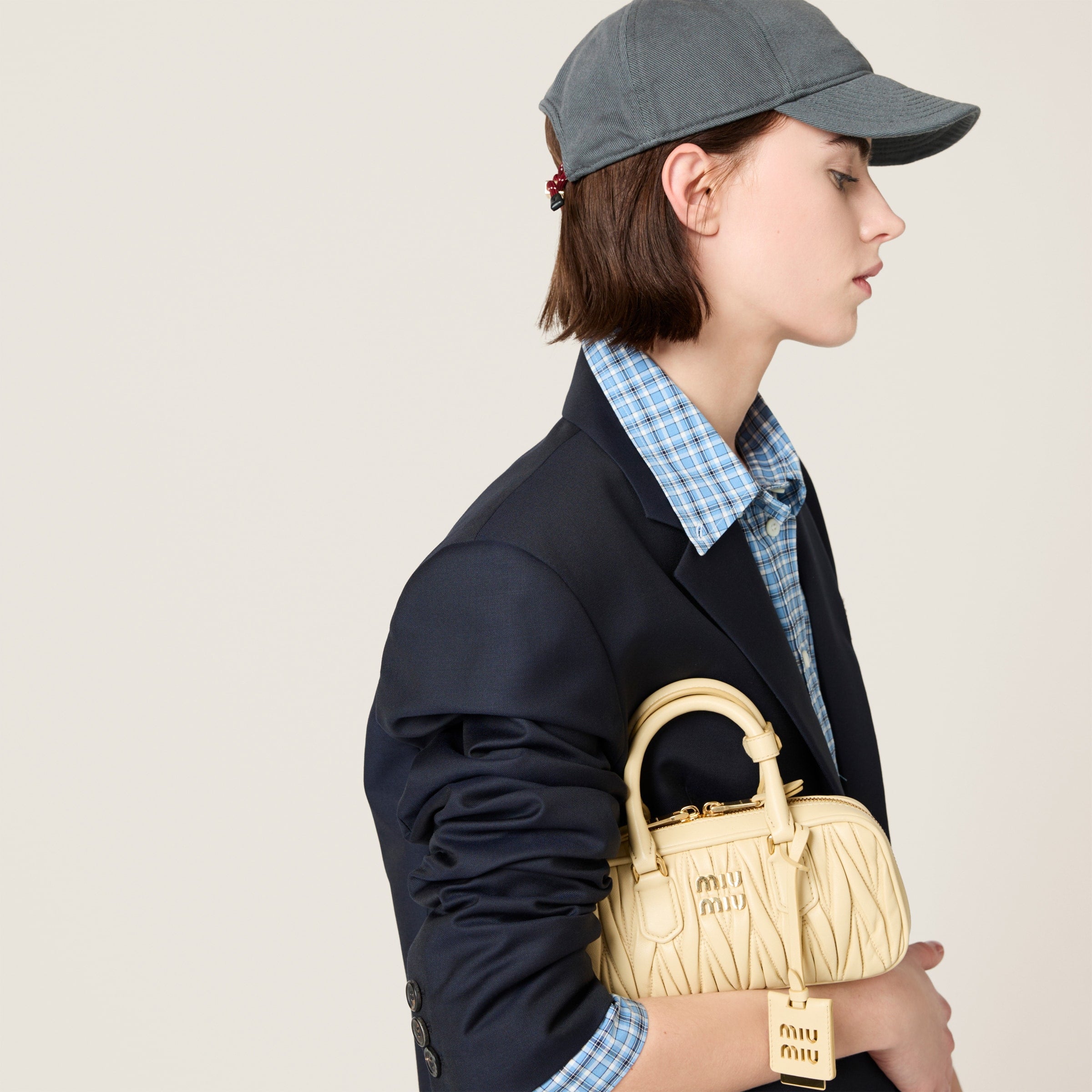 Mini sac Arcadi matelassé en beige