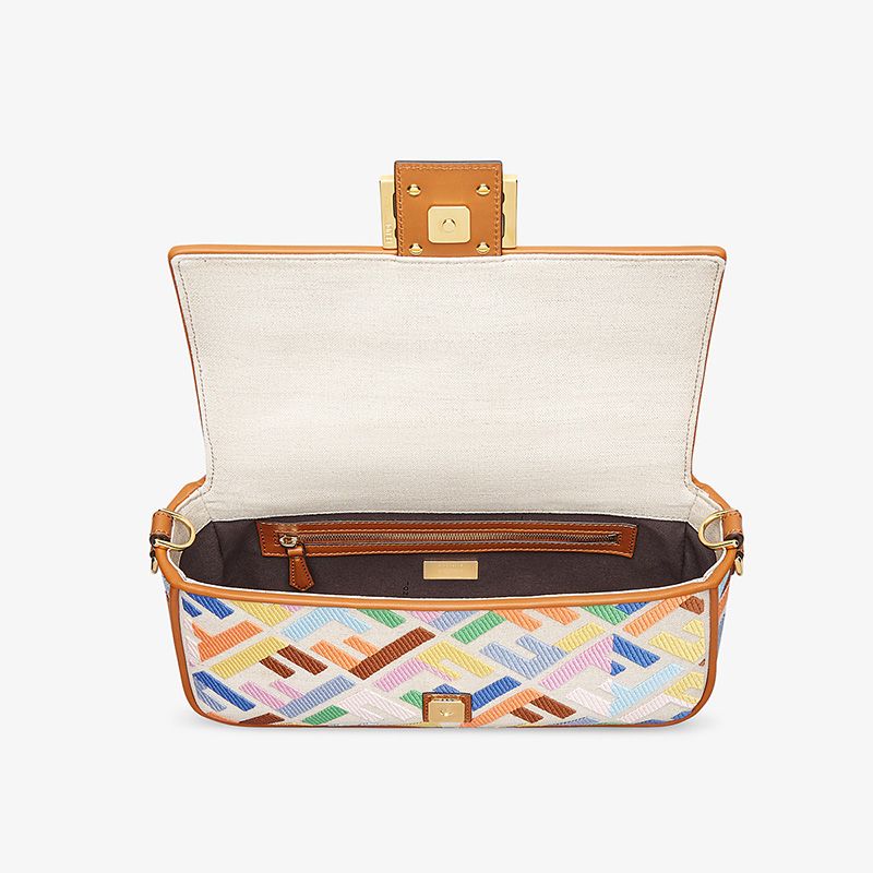 Sac Baguette moyen Fendi en toile à motif FF multicolore