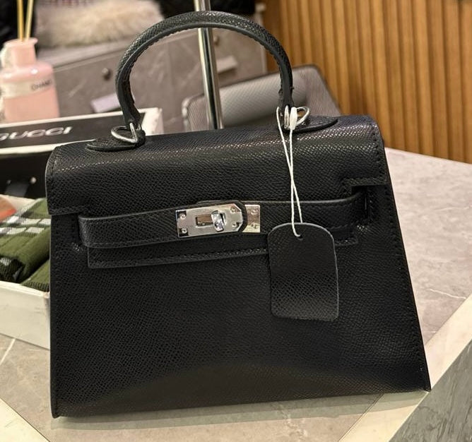 Sac bandoulière Kelly Sellier 25 Hermès Veau Noir