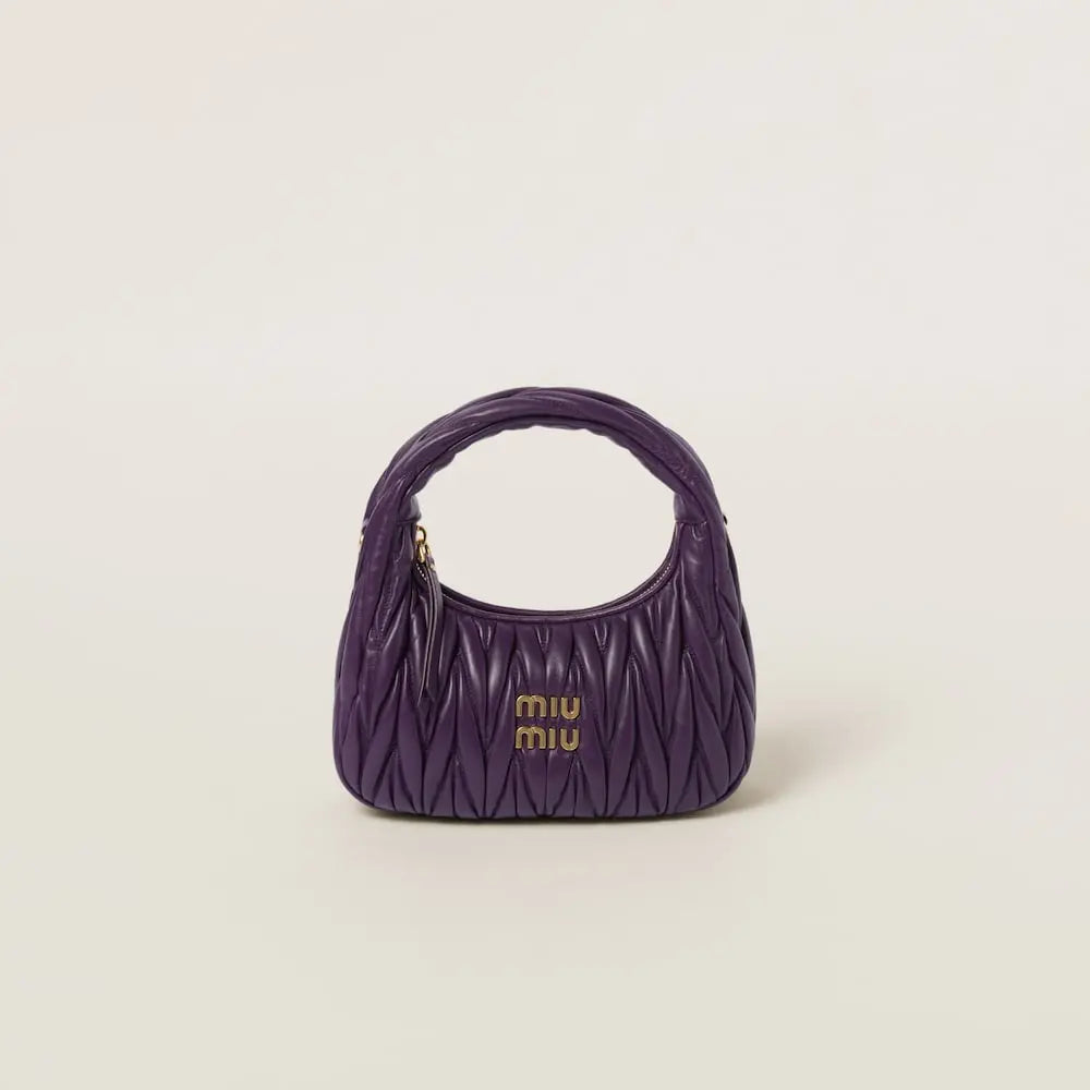 Sac hobo Wander nappa matelassé en violet