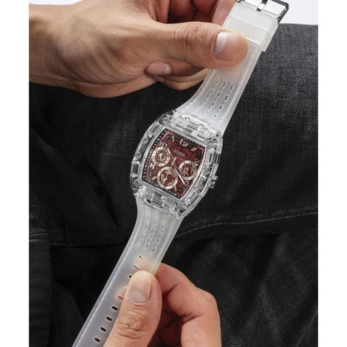 Montre Homme Guess Phoenix - GW0499G9 Bracelet Plastique transparent