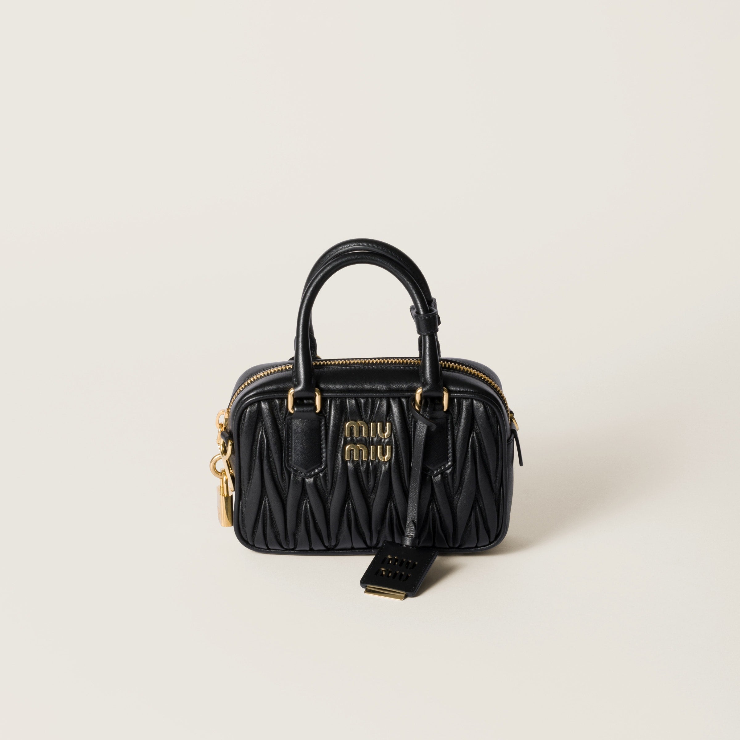 Sac Arcadie nappa matelassé en noir