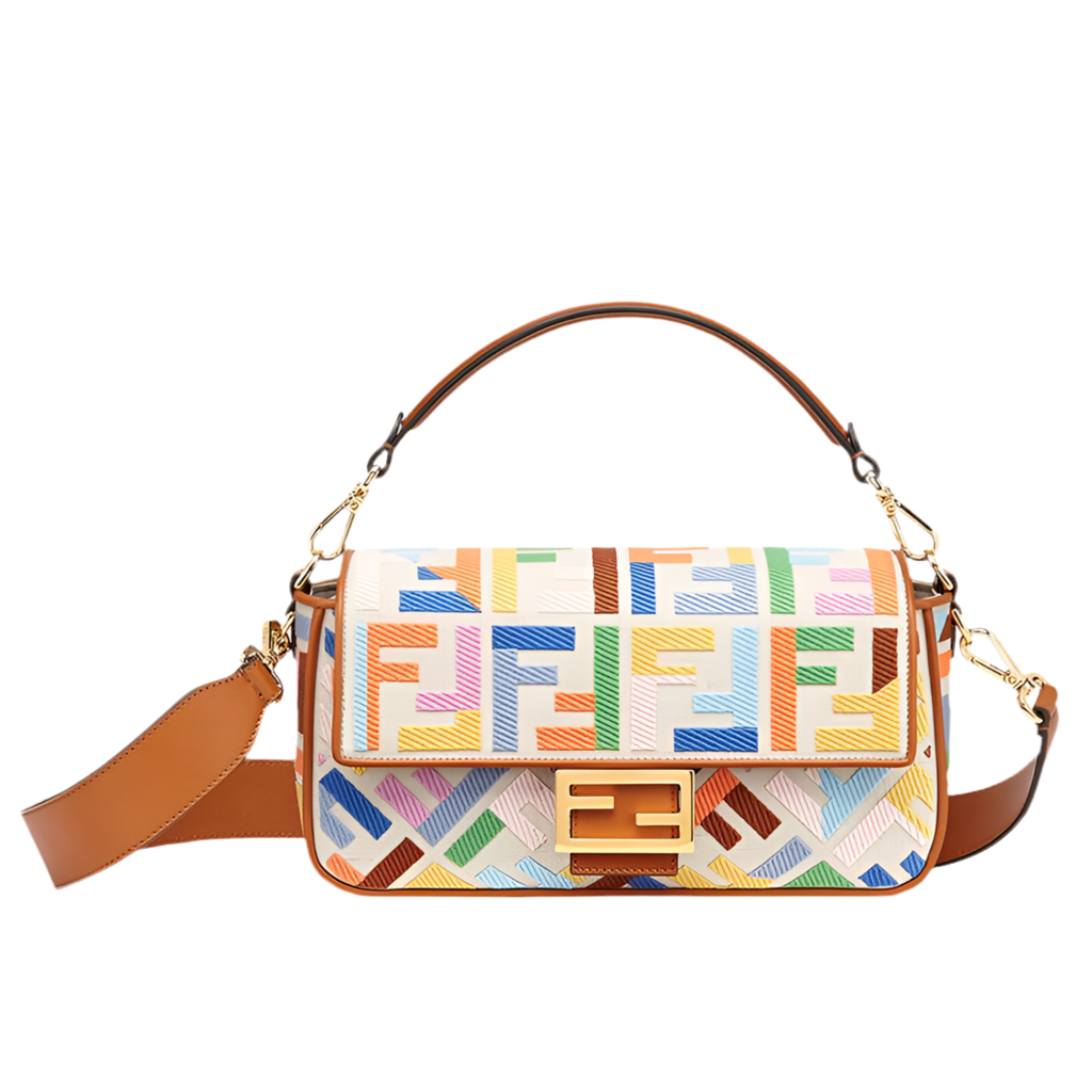 Sac Baguette moyen Fendi en toile à motif FF multicolore