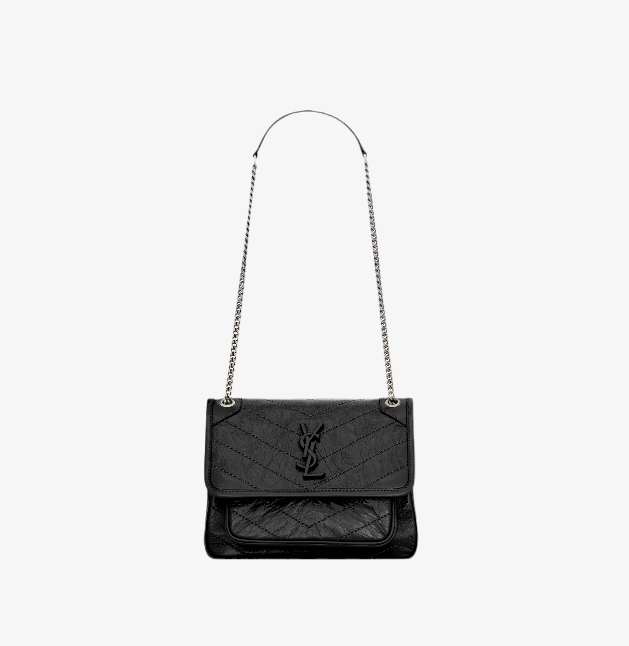 SAC YSL NIKI BABY EN SEMI CUIR VINTAGE NOIR