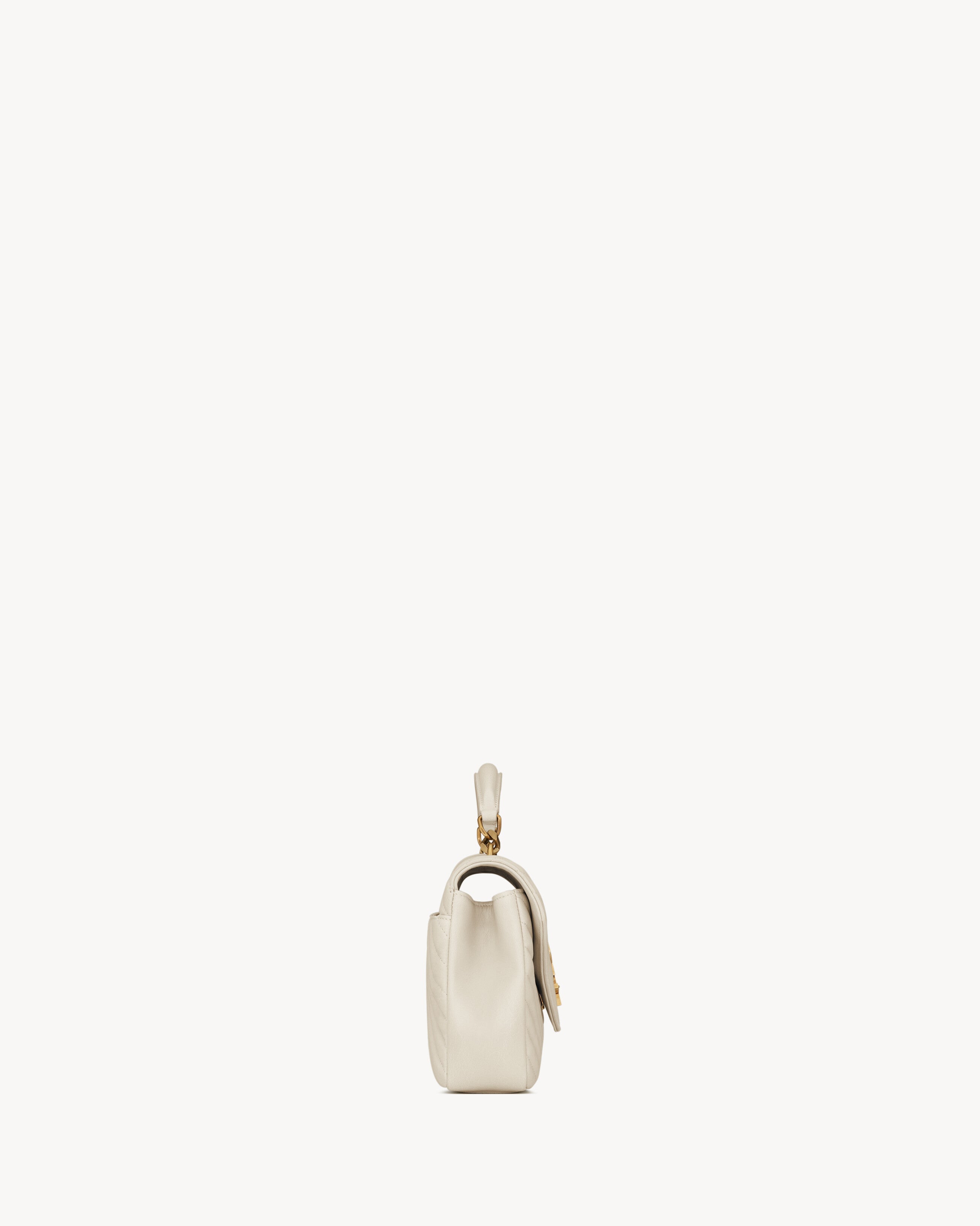 SAC YSL COLLÈGE MEDIUM EN SEMI CUIR MATELASSÉ
BLANC CASSÉ