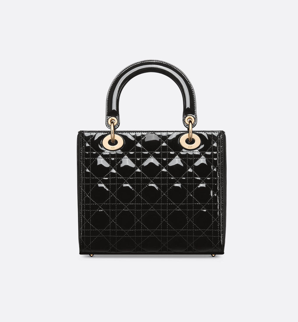 Sac Lady Dior Medium verni noir