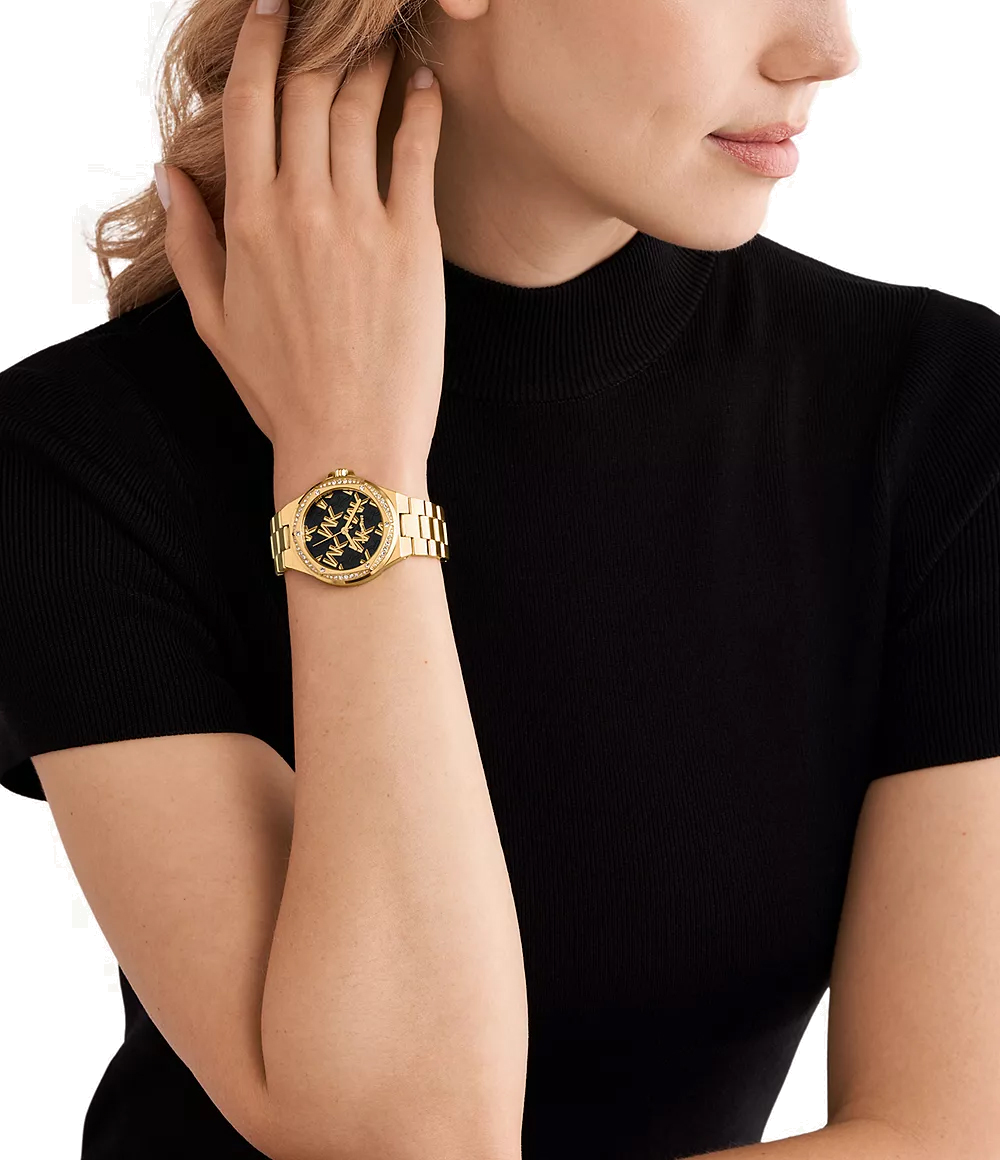 Montre Lennox de Michael Kors à trois aiguilles en acier inoxydable, doré