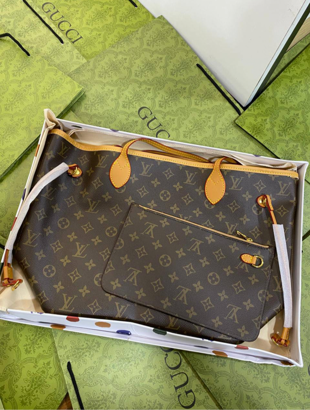 Sac Brown Monogram Neverfull GM Marron