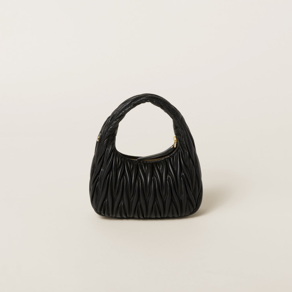 Sac hobo Wander nappa matelassé en noir