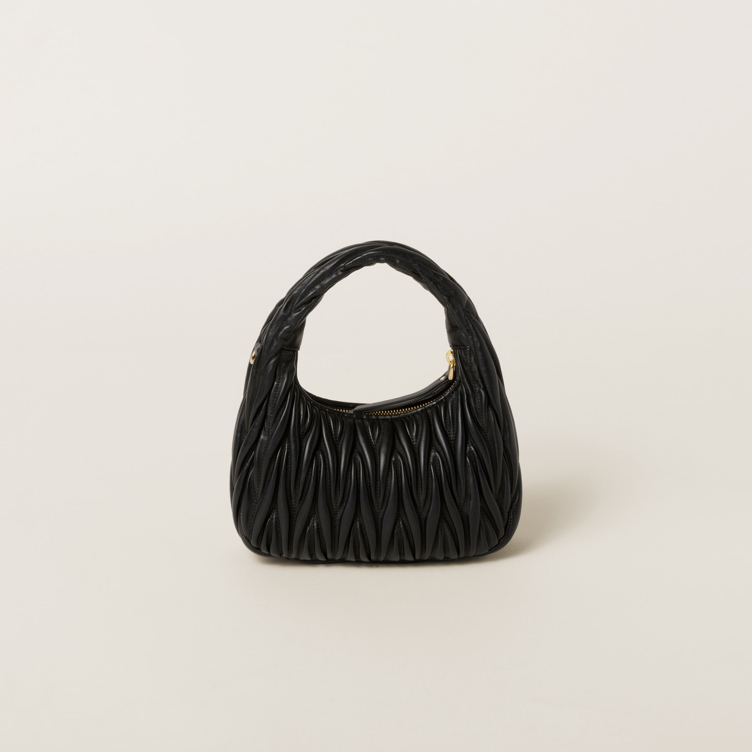 Sac hobo Wander nappa matelassé en noir