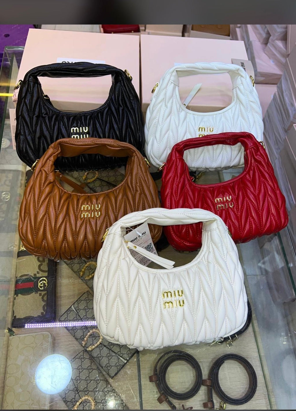 Sac hobo Wander nappa matelassé en rouge