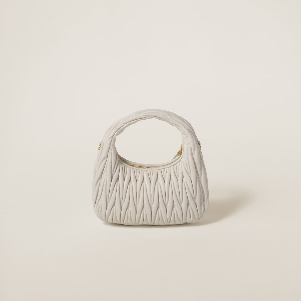 Sac hobo Wander nappa matelassé en blanc