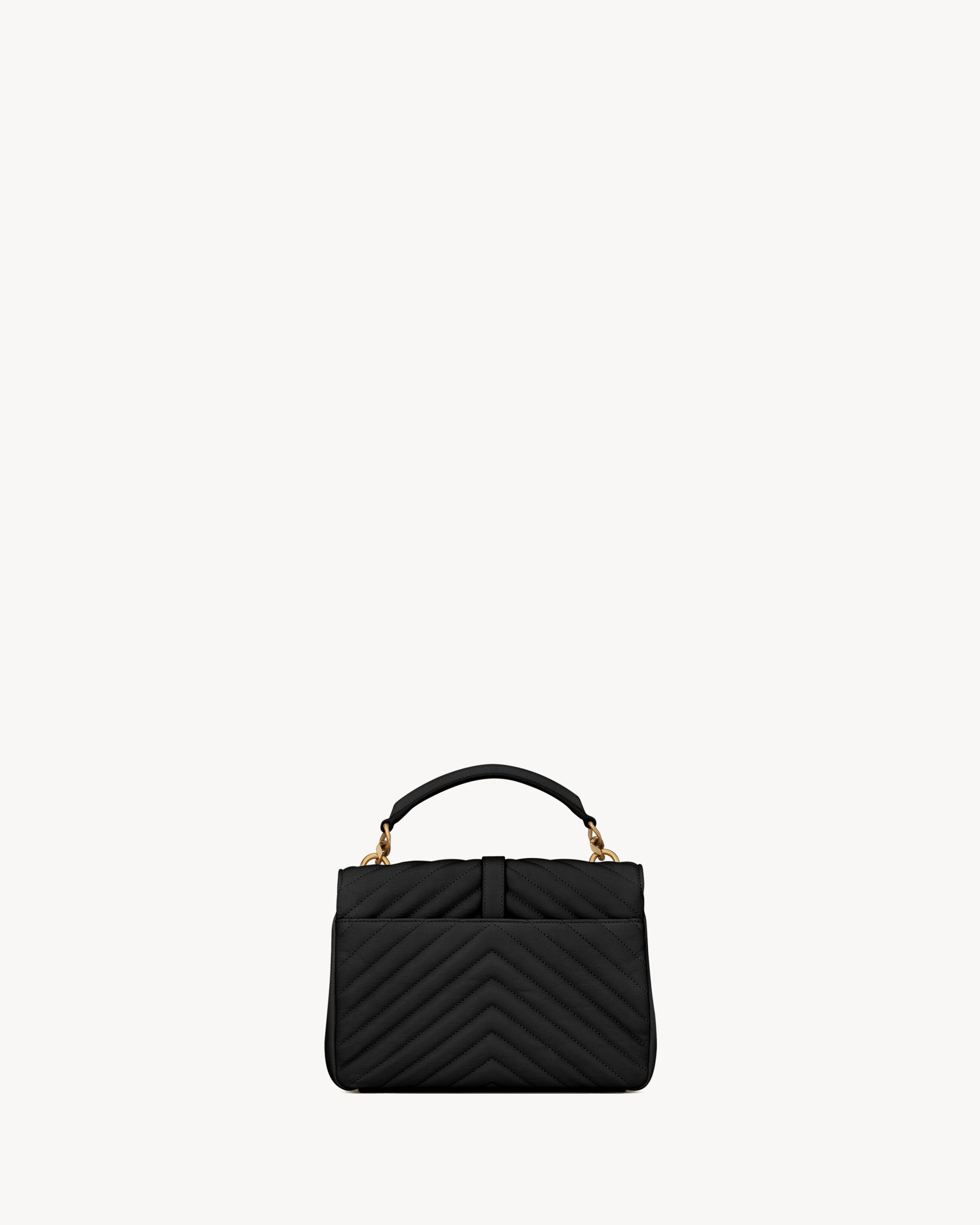 SAC YSL COLLÈGE MEDIUM EN SEMI CUIR MATELASSÉ
NOIR ET DORÉ