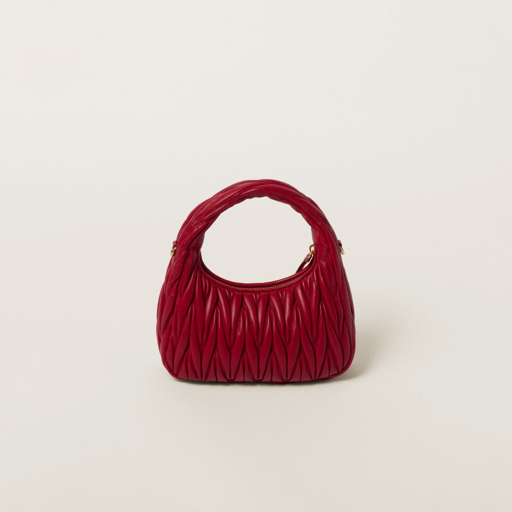 Sac hobo Wander nappa matelassé en rouge
