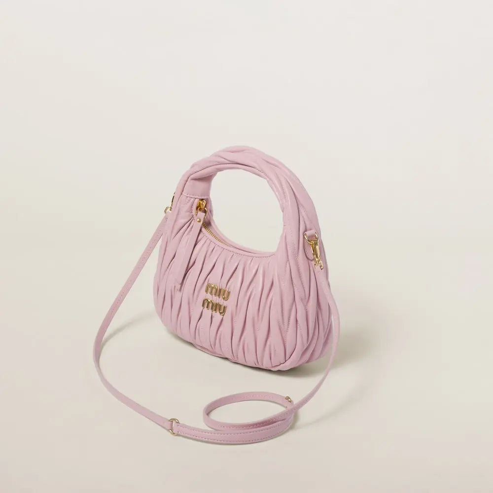 Sac hobo Wander nappa matelassé en rose