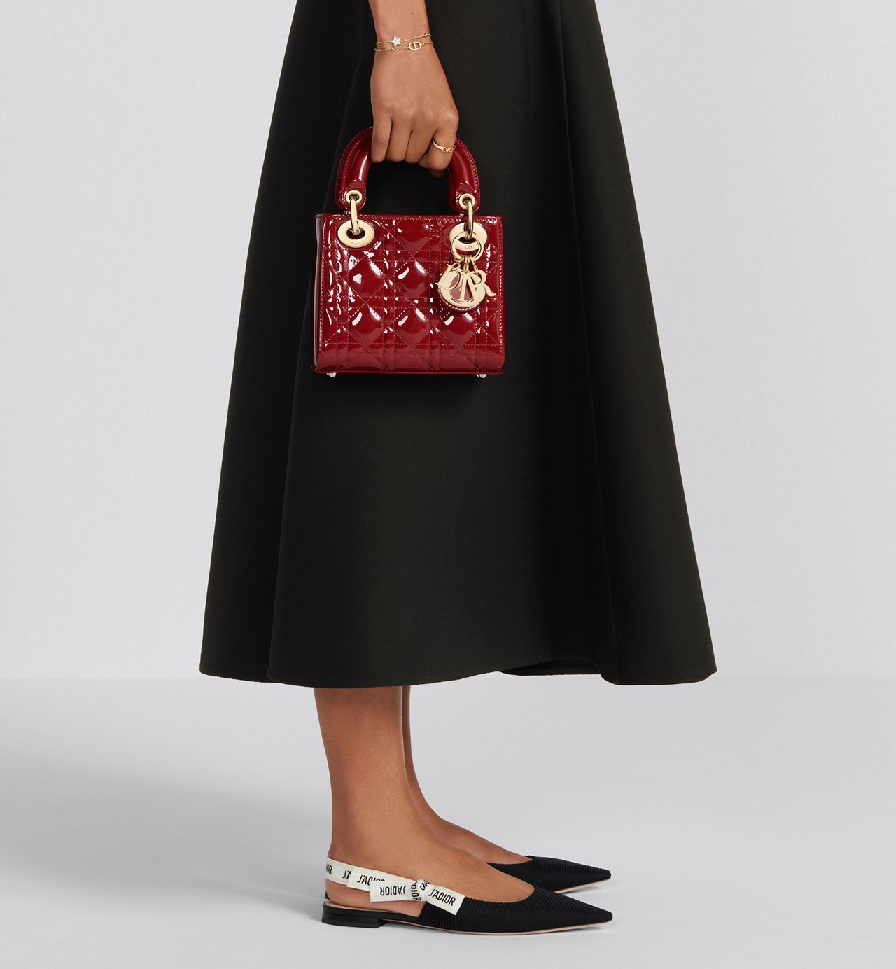 Sac Lady Dior Mini verni rouge cerise