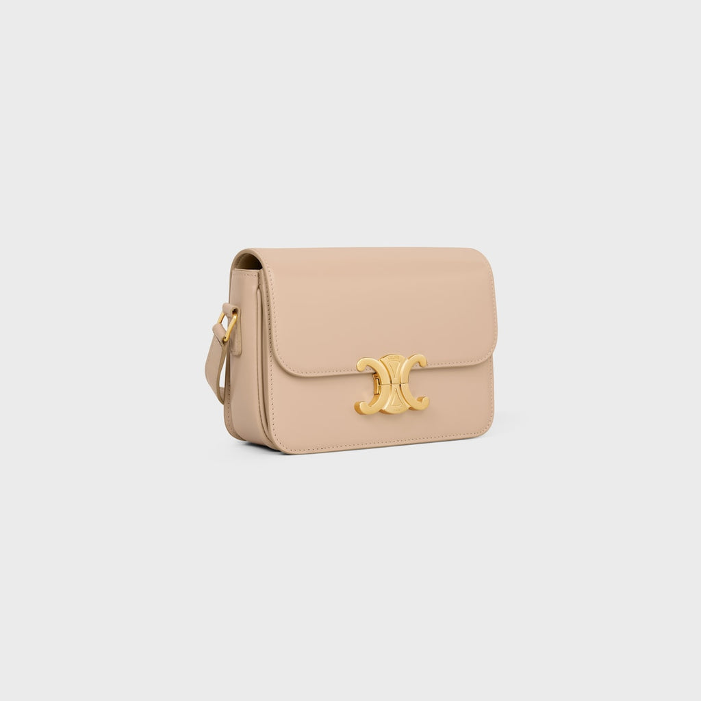 SAC TRIOMPHE TEEN EN VEAU BRILLANT EN BEIGE