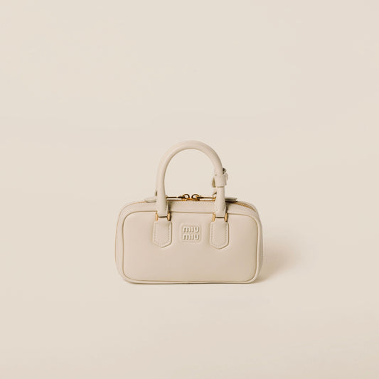 Mini-sac en semi cuir Arcadie en beige