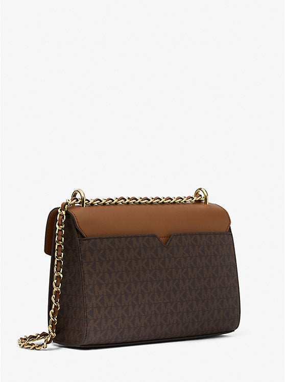 Sac Mk à bandoulière avec logo de taille moyenne