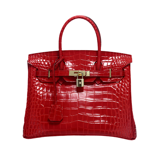 Sacs À Main À Poignée Supérieure En Cuir Véritable Imprimé Crocodile