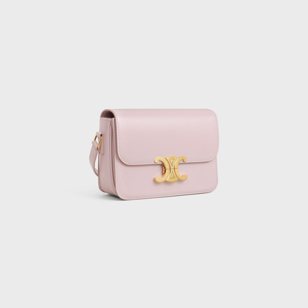 SAC TRIOMPHE TEEN EN VEAU BRILLANT EN ROSE PASTEL