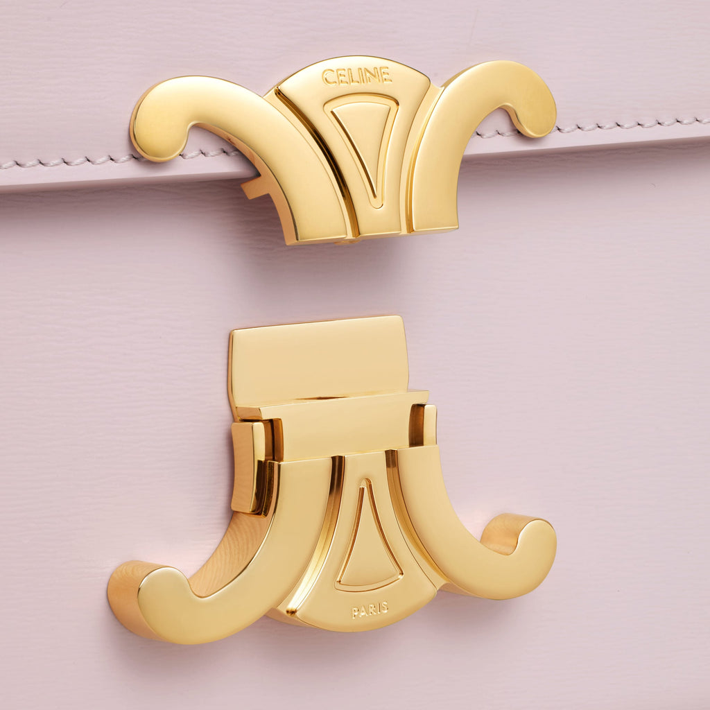 SAC TRIOMPHE TEEN EN VEAU BRILLANT EN ROSE PASTEL