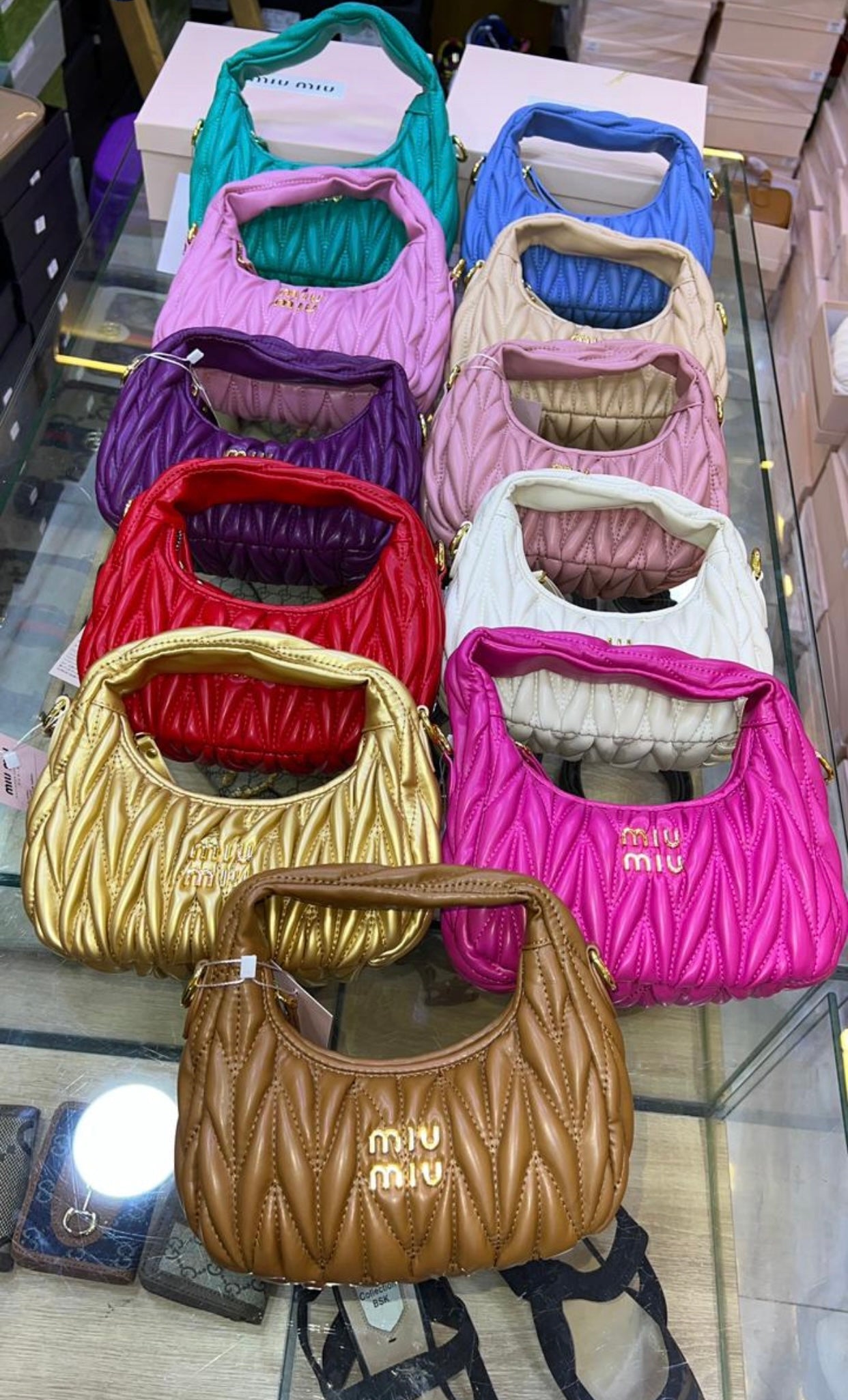 Sac hobo Wander nappa matelassé en rose