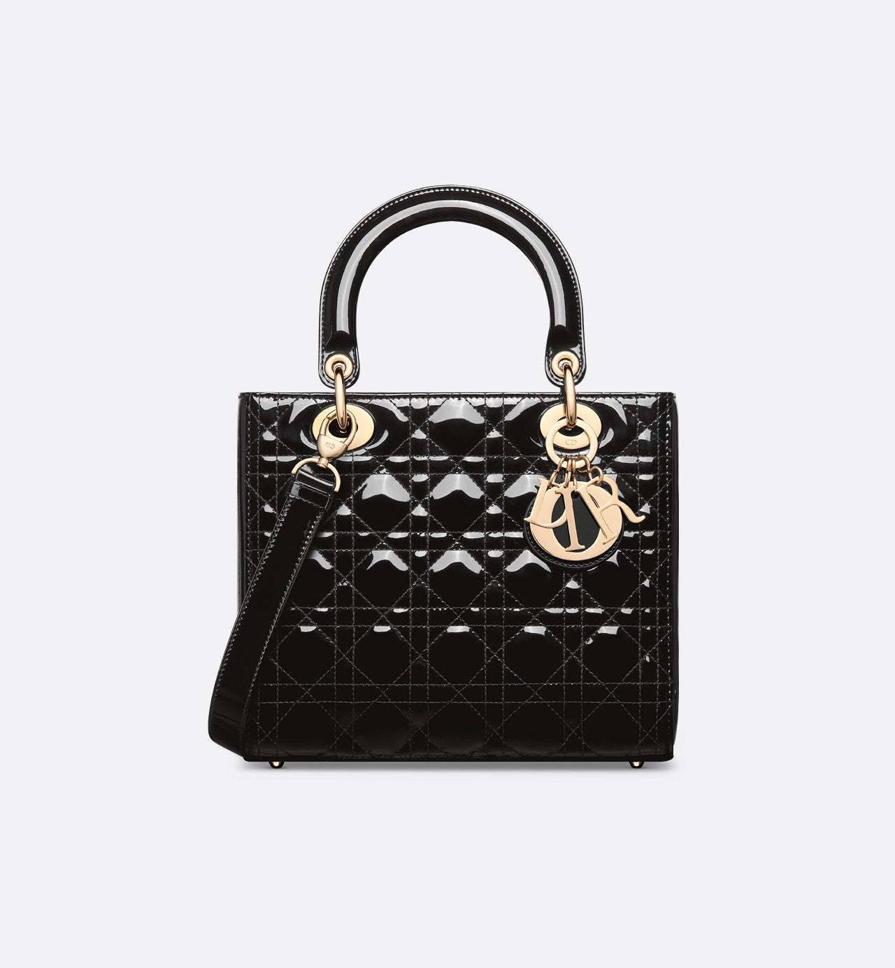 Sac Lady Dior Medium verni noir