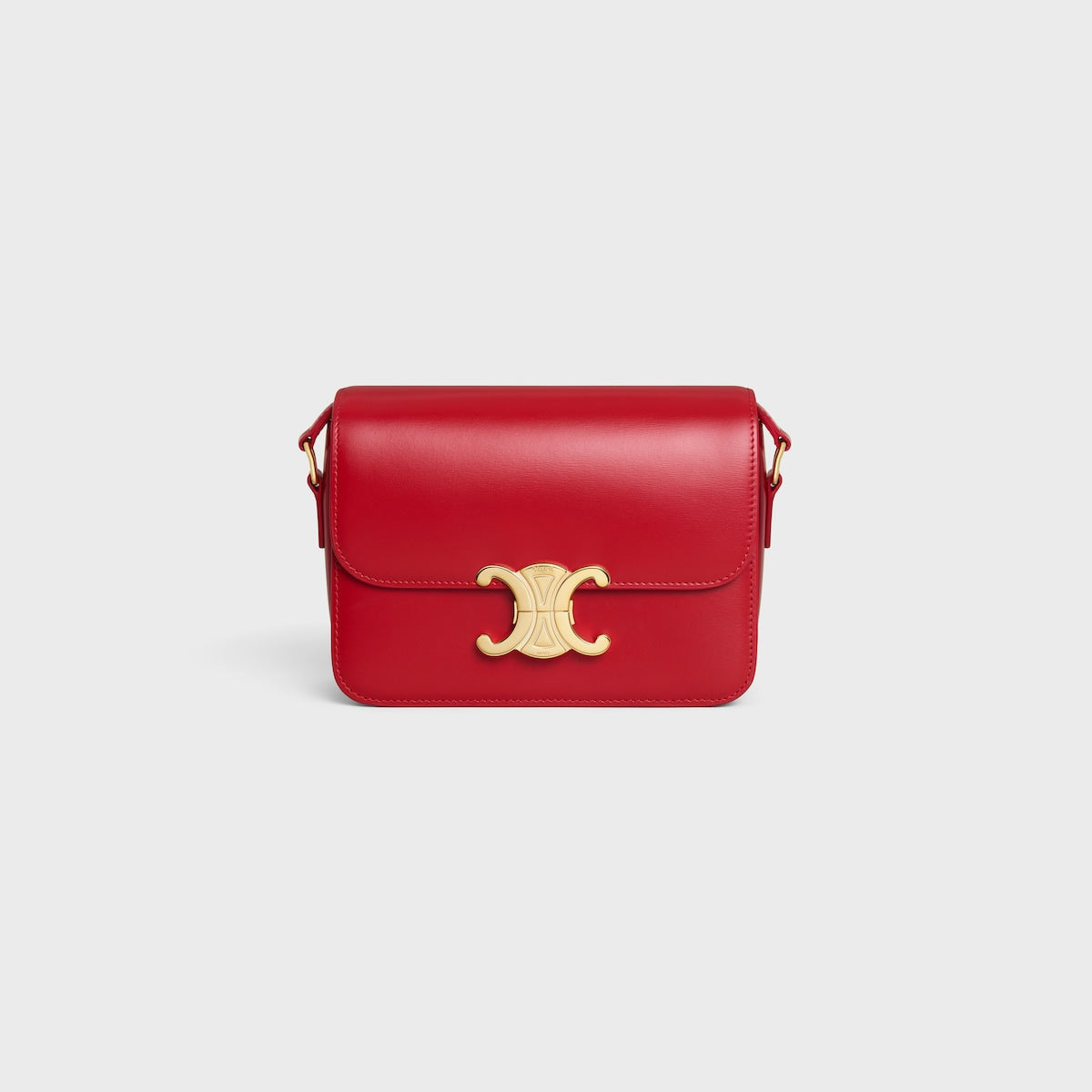 SAC TRIOMPHE TEEN EN VEAU BRILLANT EN ROUGE