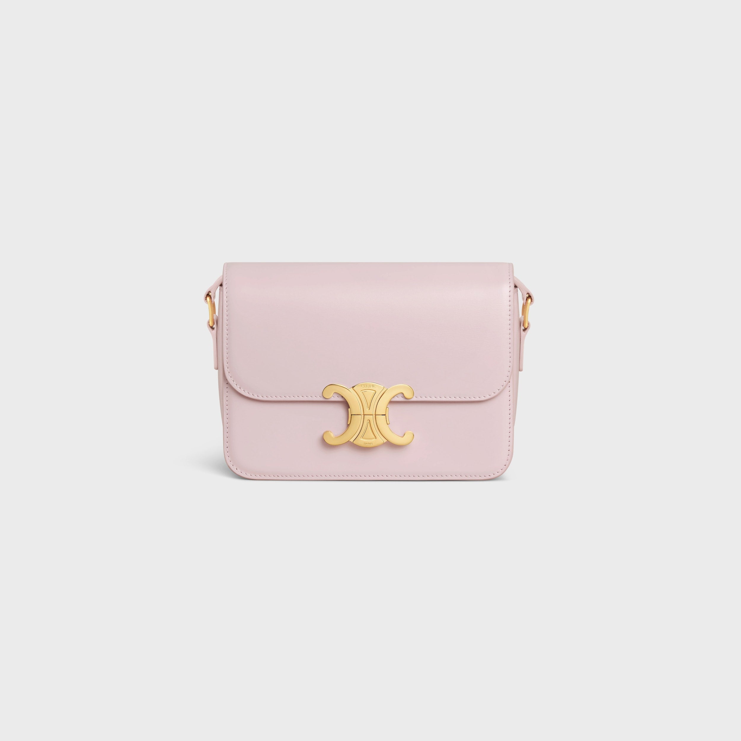 SAC TRIOMPHE TEEN EN VEAU BRILLANT EN ROSE PASTEL