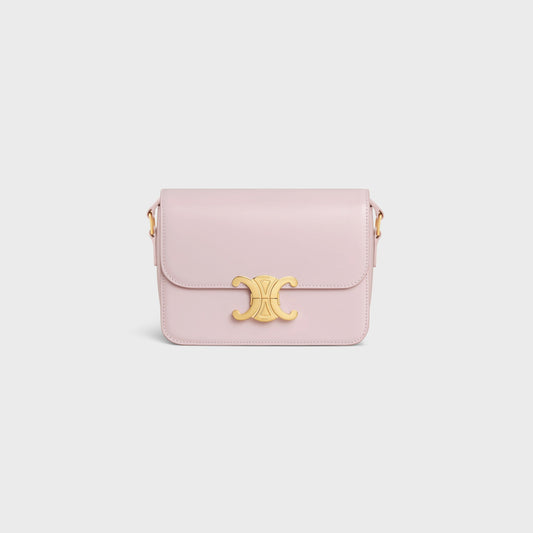 SAC TRIOMPHE TEEN EN VEAU BRILLANT EN ROSE PASTEL